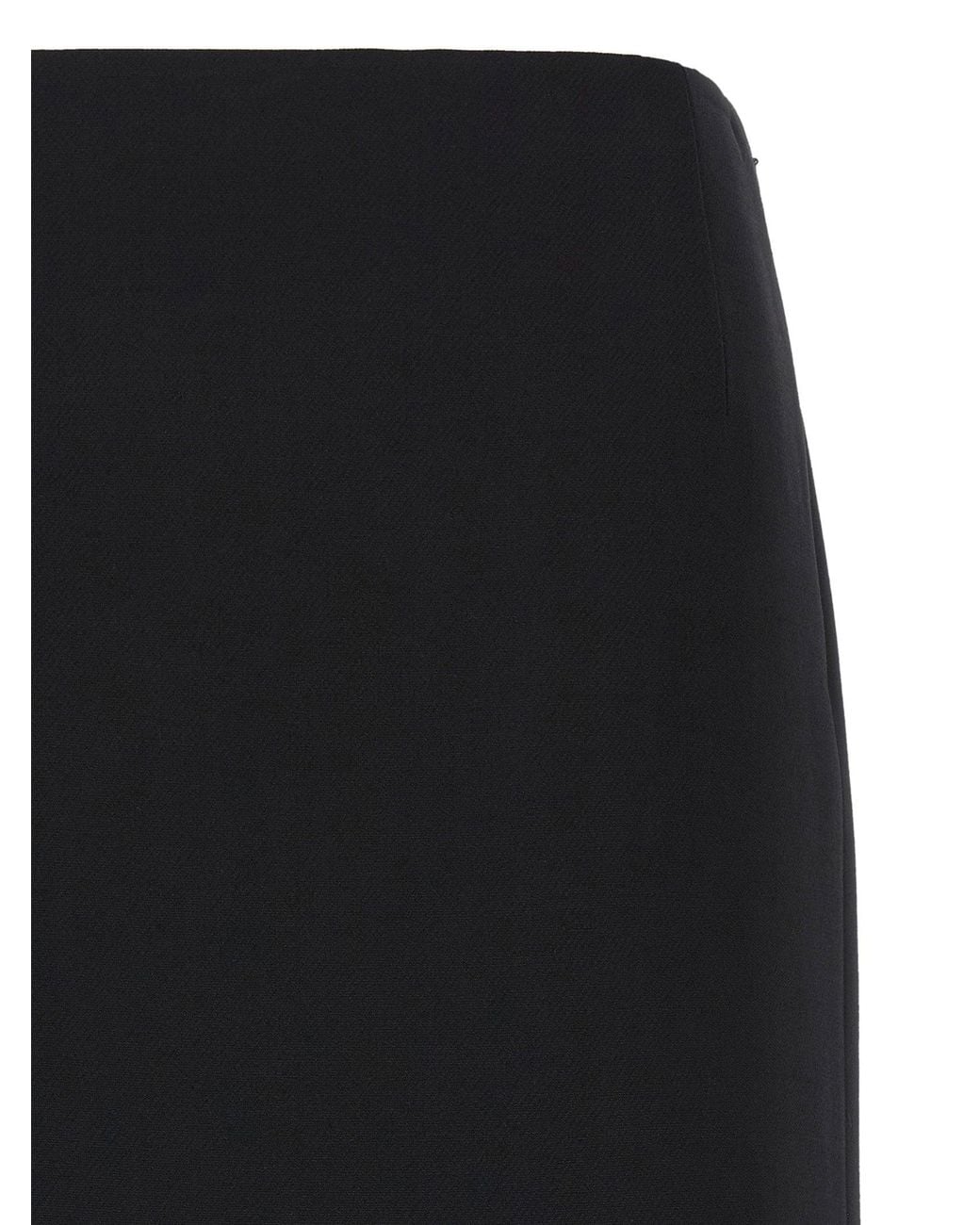 Fendi Black Wool-Silk Blend Pencil Skirt