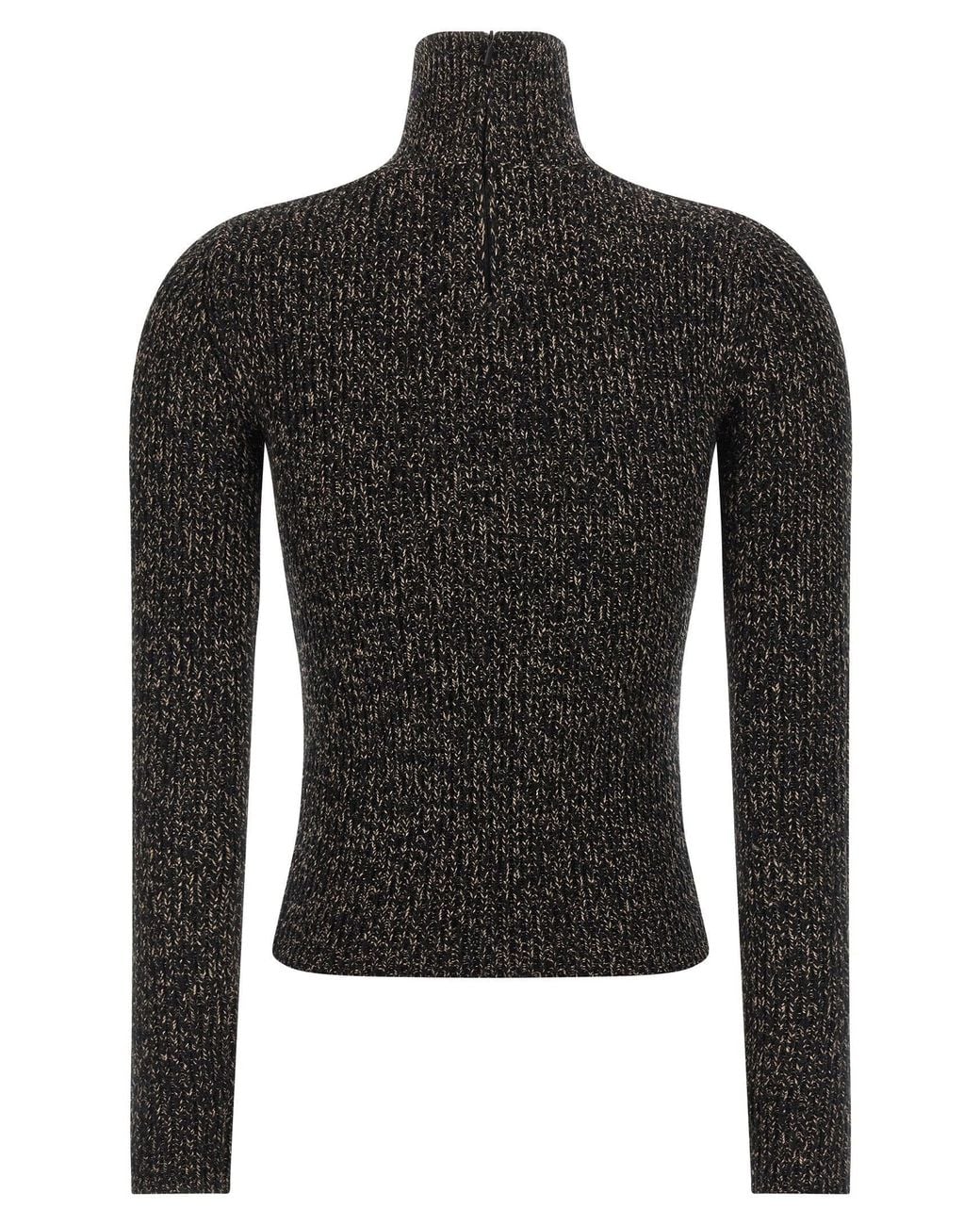 Max Mara Black Ribbed Wool And Cashmere Mouliné Sweater