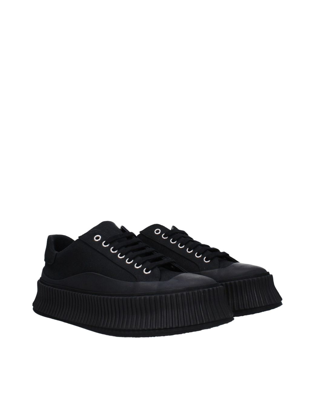 Jil Sander Black Fabric Platform Sneakers for men