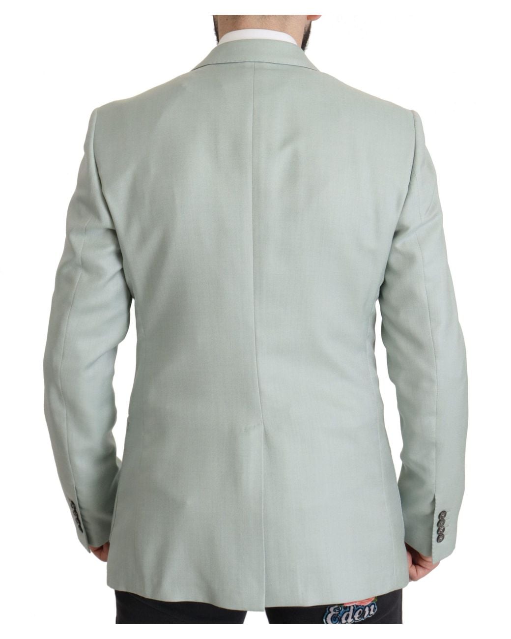 Dolce & Gabbana Gray Green Cashmere Blazer Jacket for men