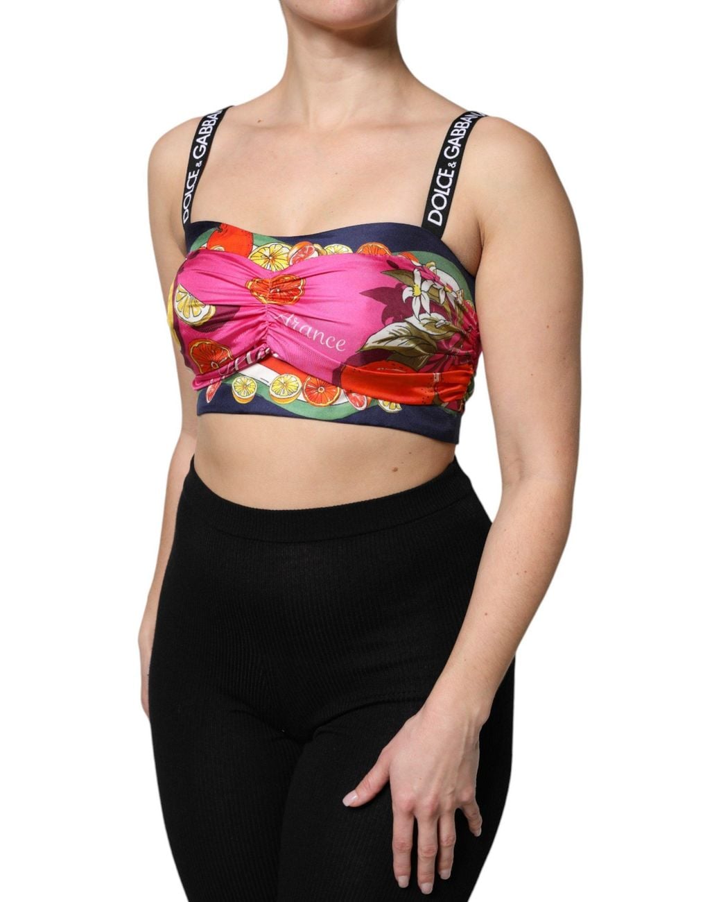 Dolce & Gabbana Pink Silk Cropped Bustier Corset Top