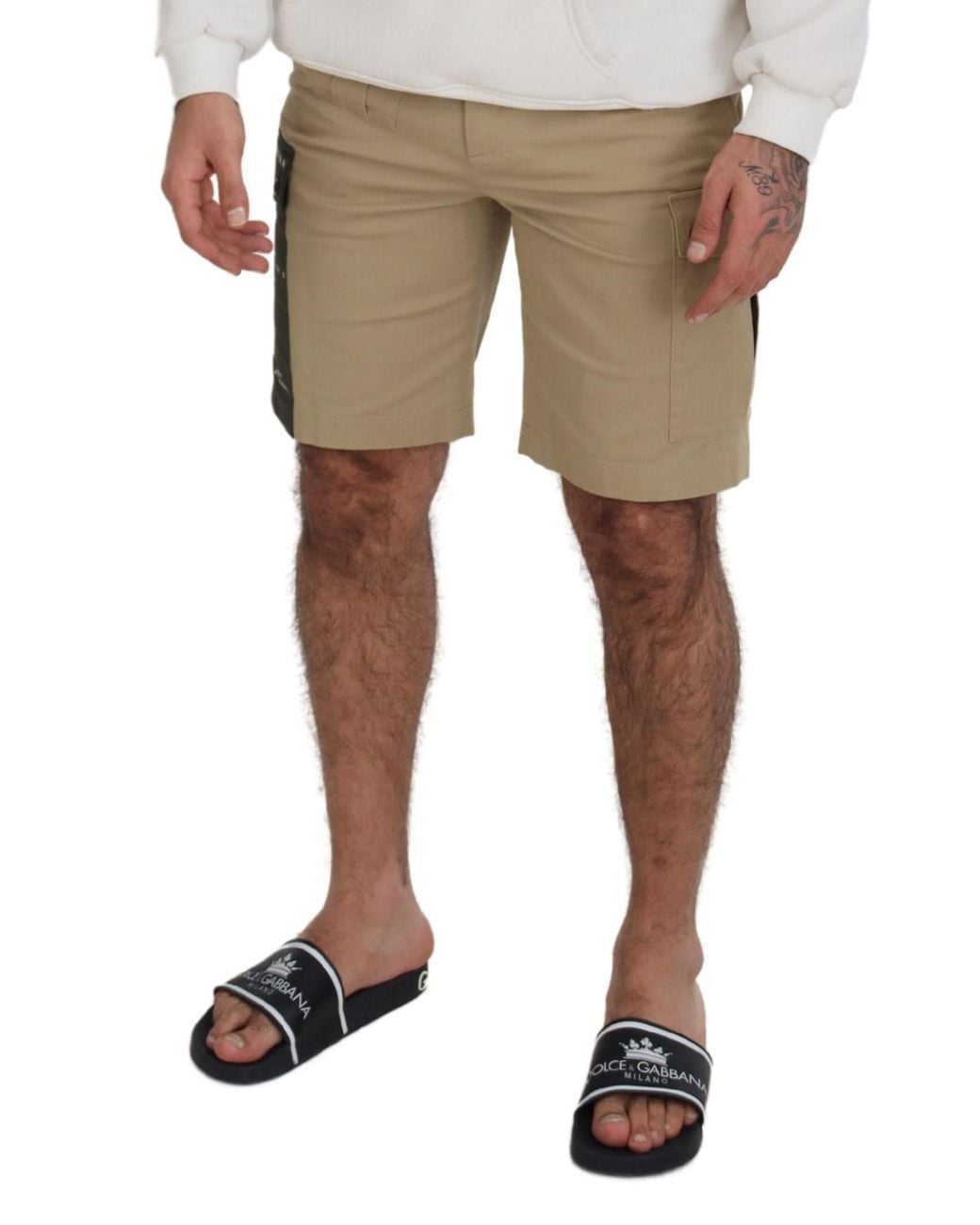Dolce & Gabbana Natural Elegant Cotton Blend Designer Shorts for men