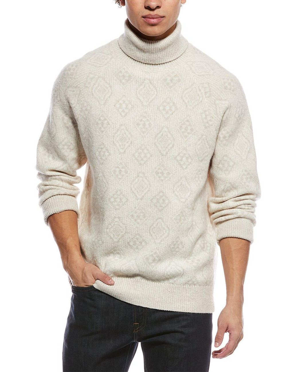 Brunello Cucinelli Gray Wool Turtleneck Sweater Clothing for men
