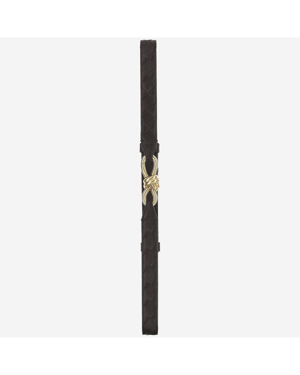 Bottega Veneta Black Leather Belt With Golden Knot Buckle