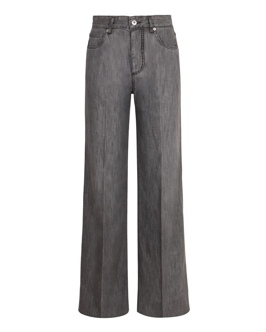 Bottega Veneta Gray Wide-Leg Jeans Cotton