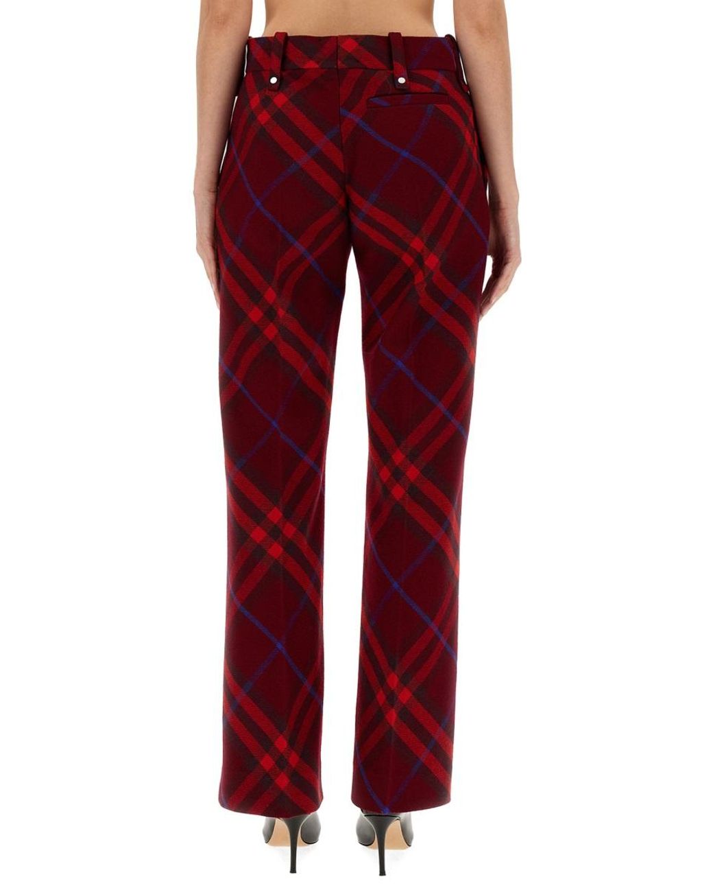 Burberry Red Burberry Virgin Wool Trousers