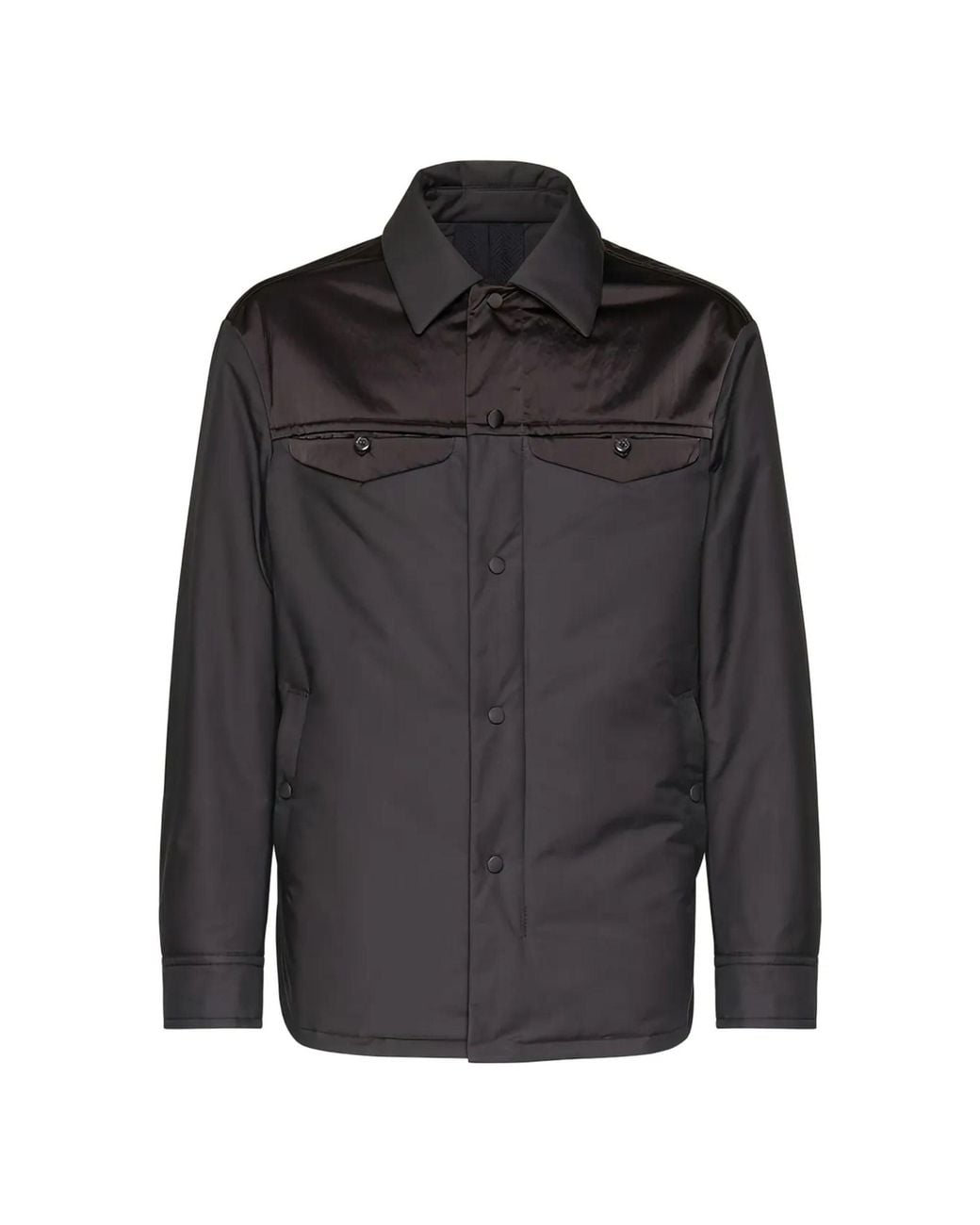 Ferragamo Black Satin Panel Shirt Jacket for men