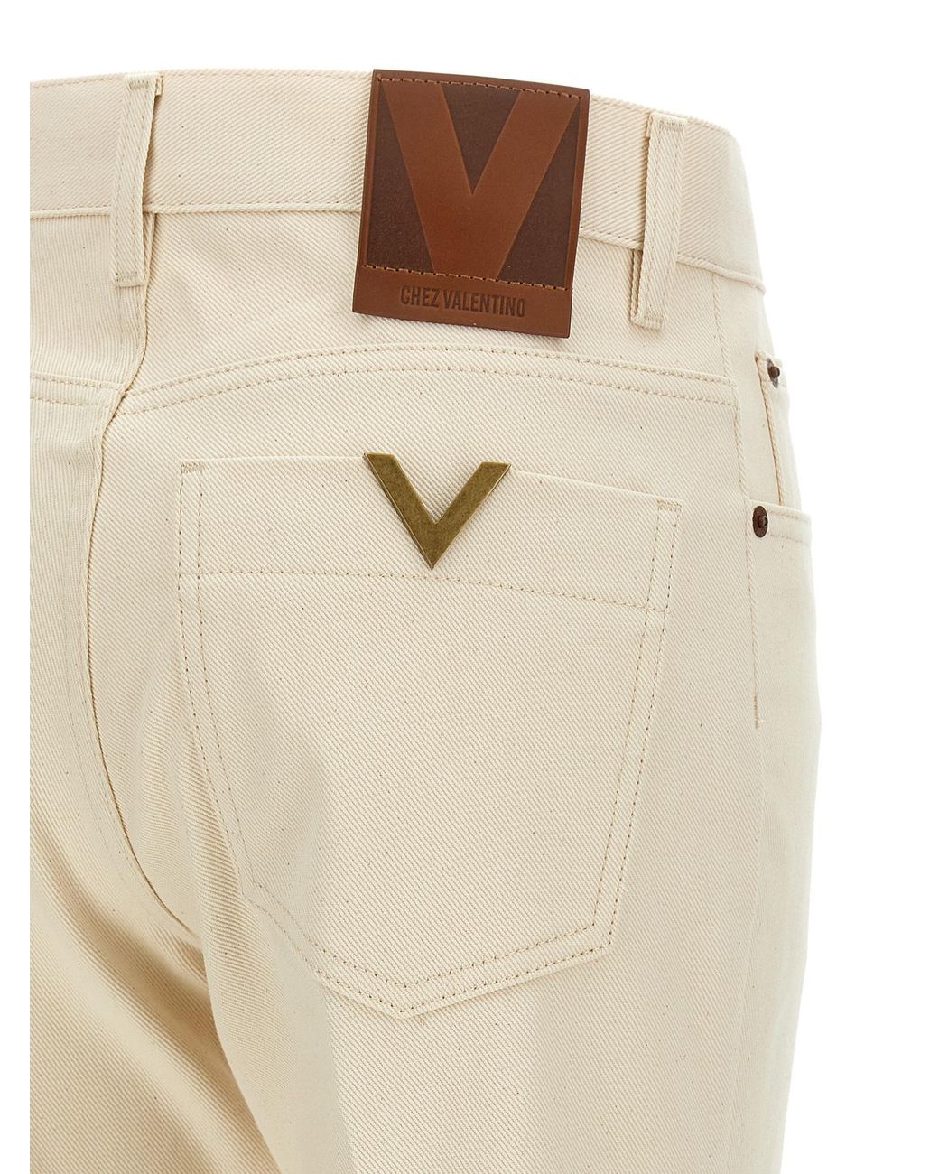 Valentino Garavani Natural Jeans Vgold Cotton