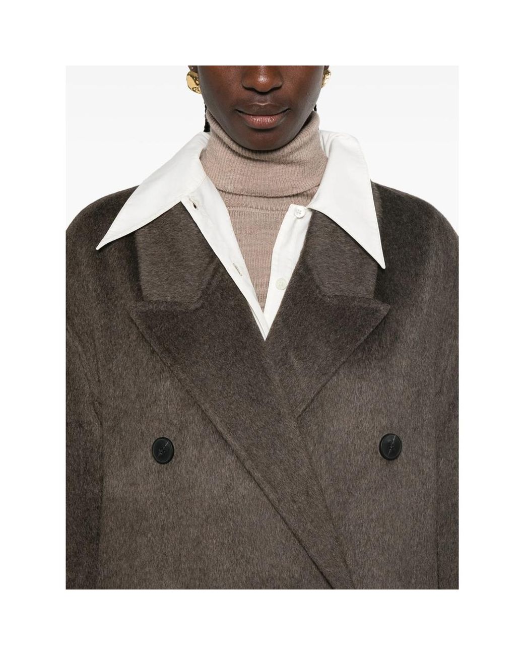 The Dynamis Studio Brown Double-Breasted Peak-Lapel Coat