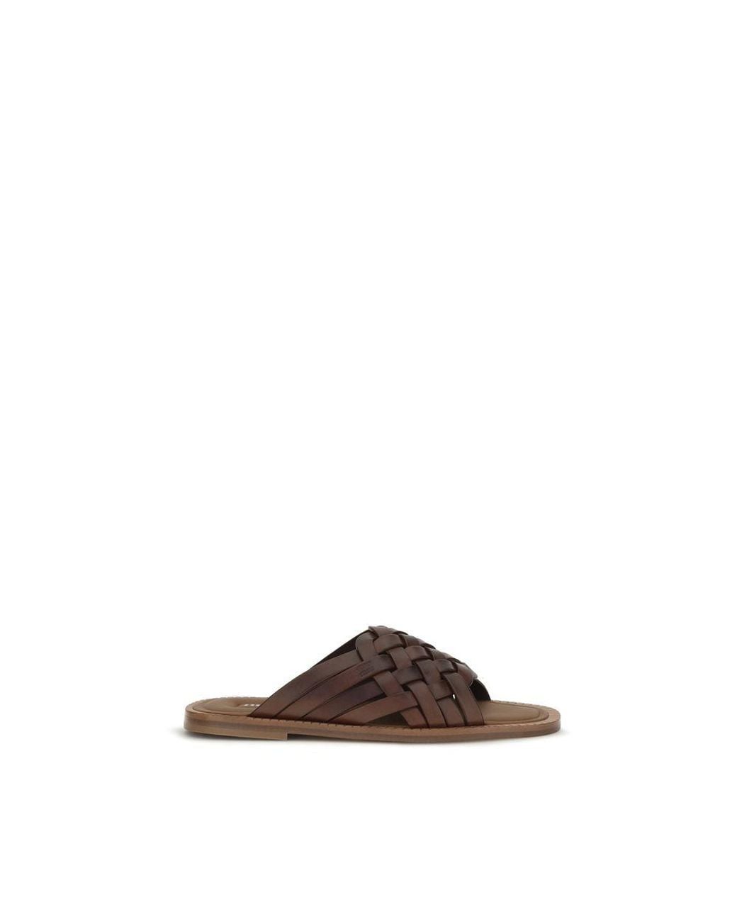 Miu Miu Brown Calf Leather Bos Taurus Flat Sandals