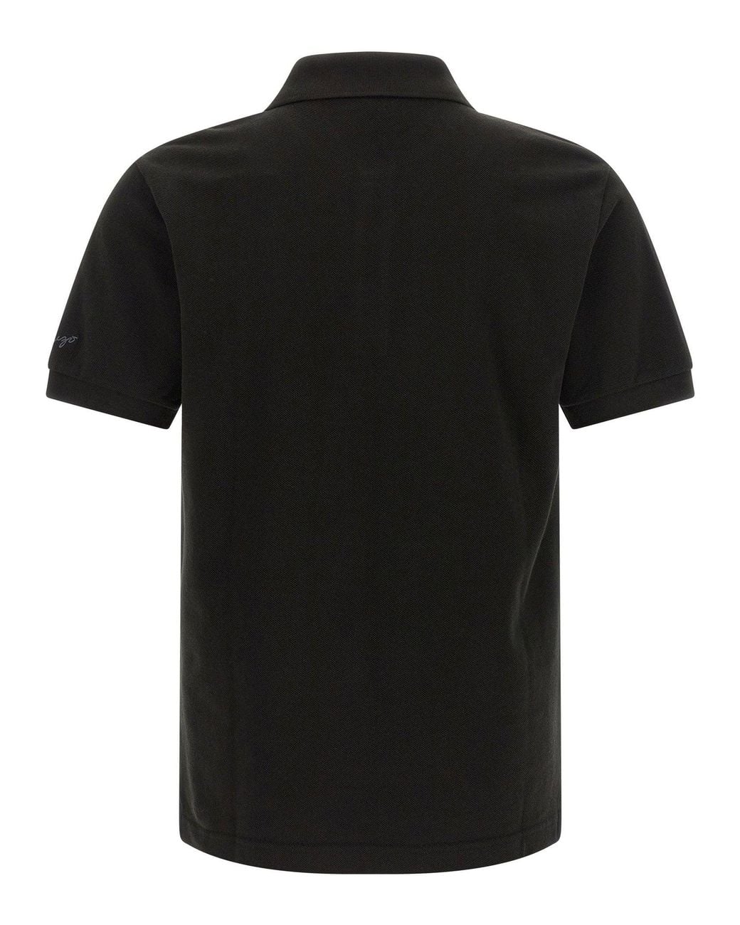 KENZO Black Embroidered Tiger Logo Polo for men