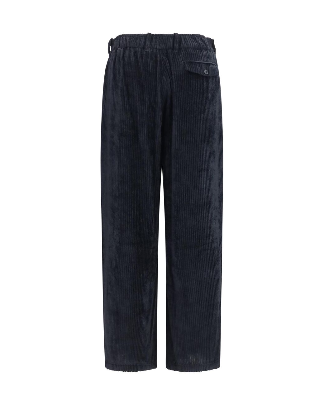 Giorgio Armani Blue Wide-Leg Ribbed Viscose Velvet Pants for men