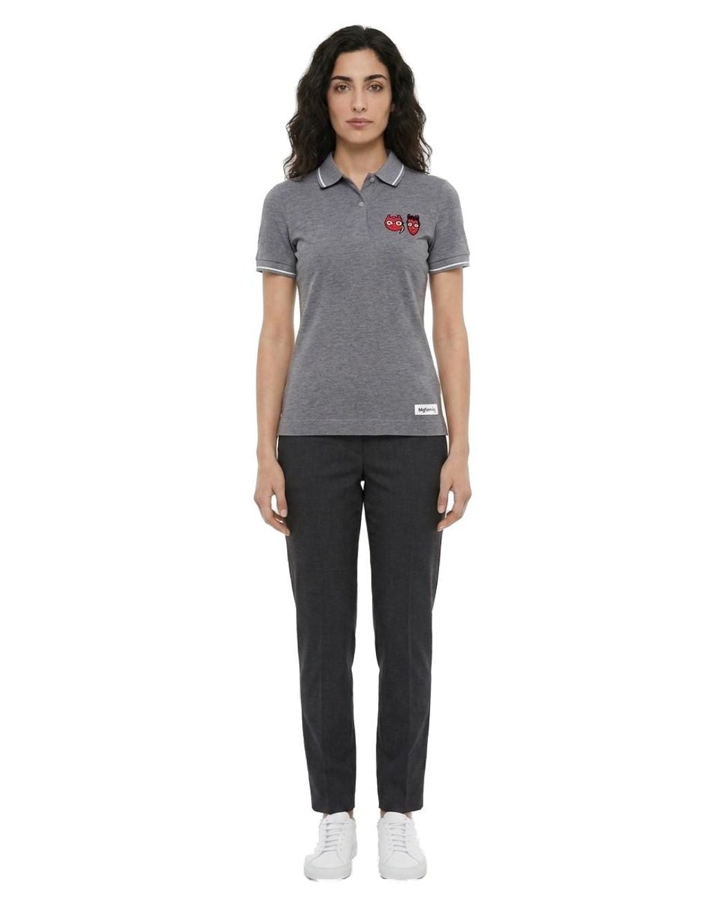 Dolce & Gabbana Gray Dolce & Gabbana Cotton Logo-Embroidered Polo
