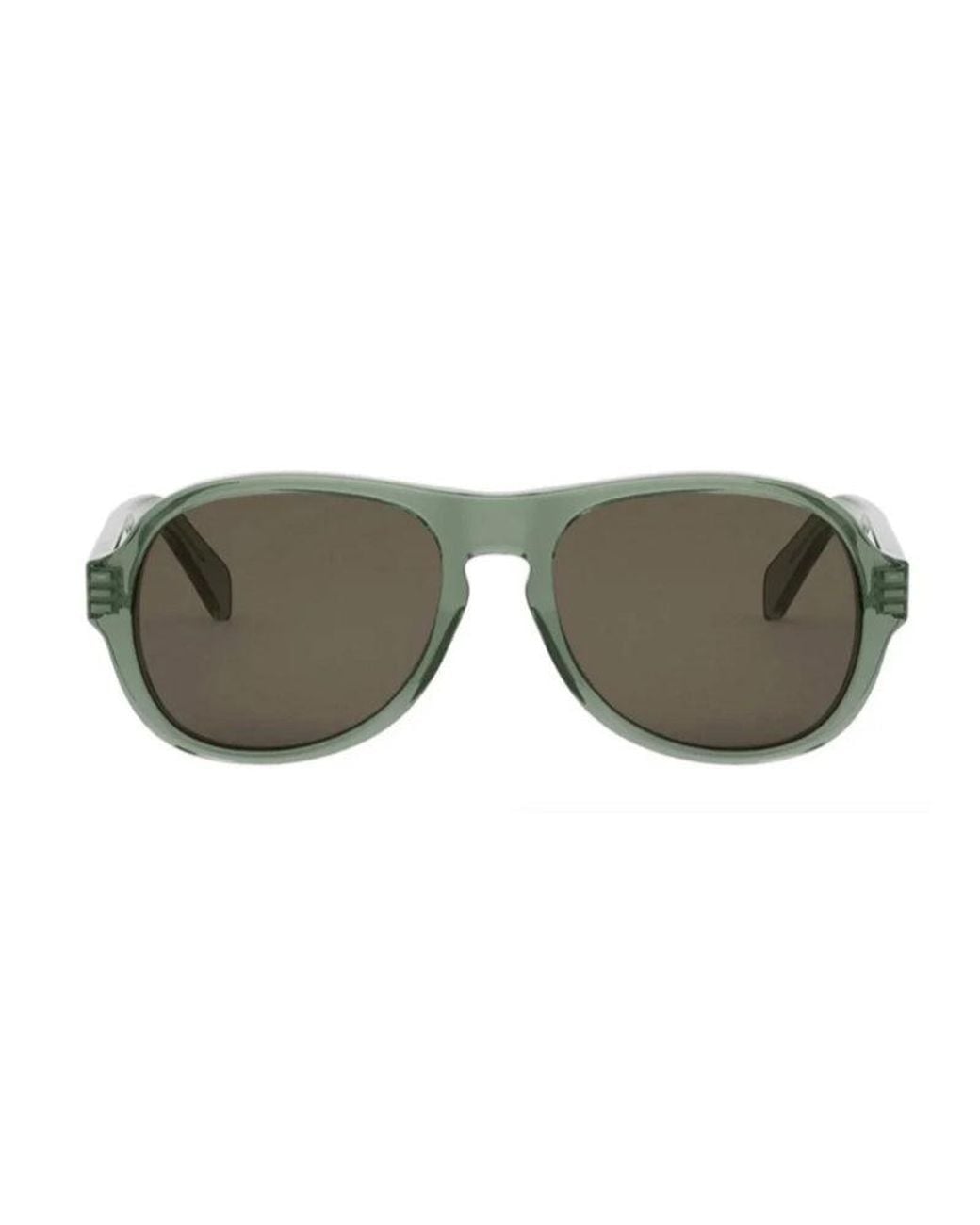 Céline Green Sunglasses Aviator Full Rim, Shiny Frame And Lens Cl40298I93E for men