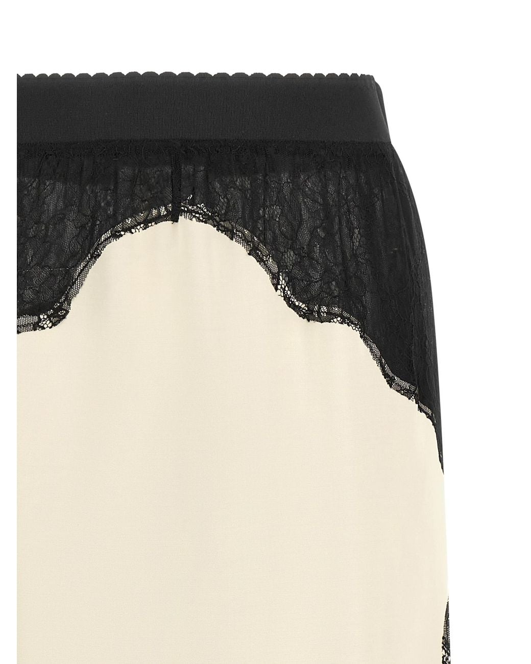 The Attico Black Lace Insert Skirt