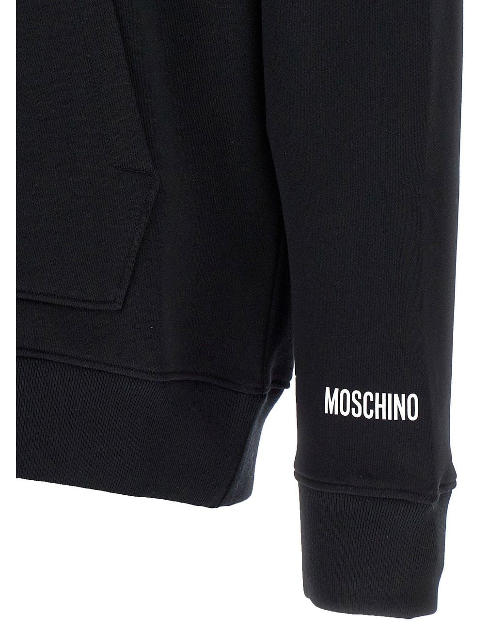 Moschino Blue Smiley-Embroidered Cotton Hoodie