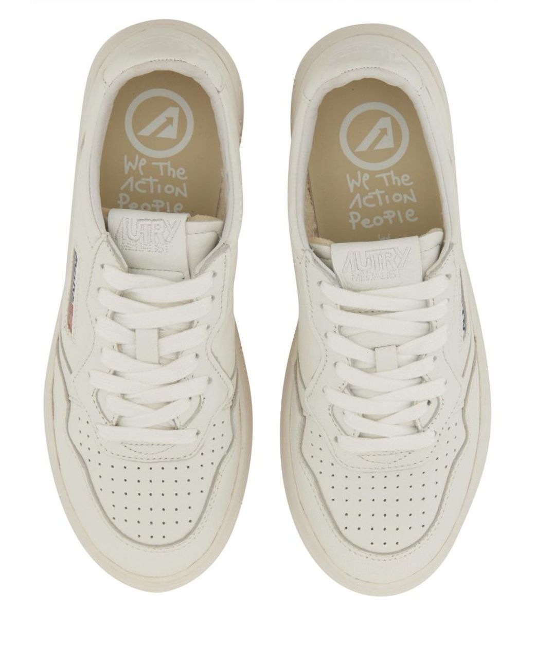 Autry White Medalist Low Sneaker Goat Leather Trainers