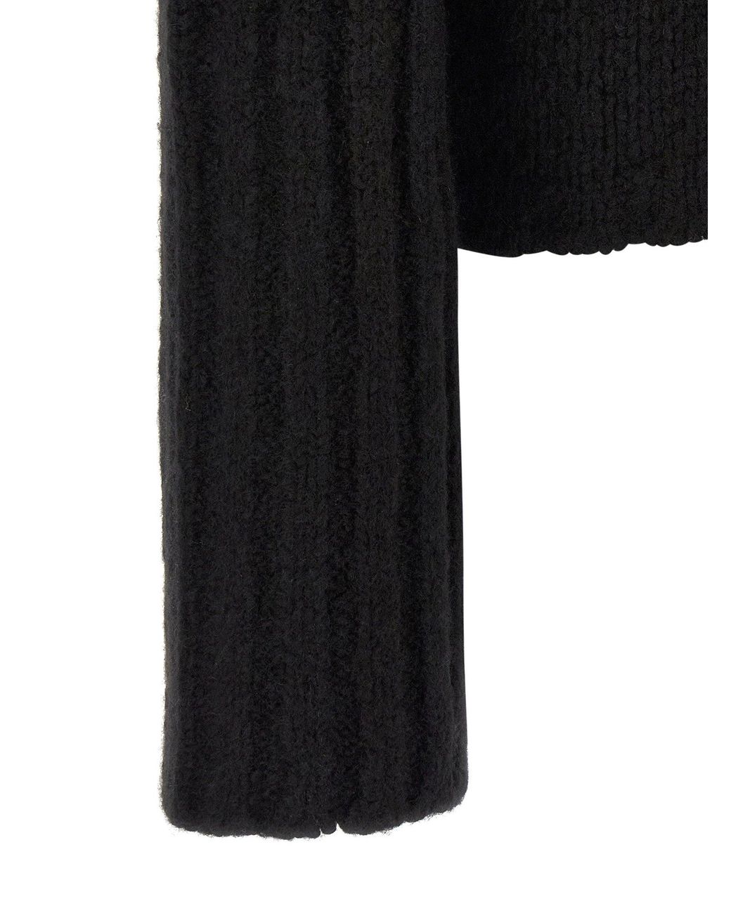 Rick Owens Black Cashmere-Silk Blend With Megarib Sleeves Sweater