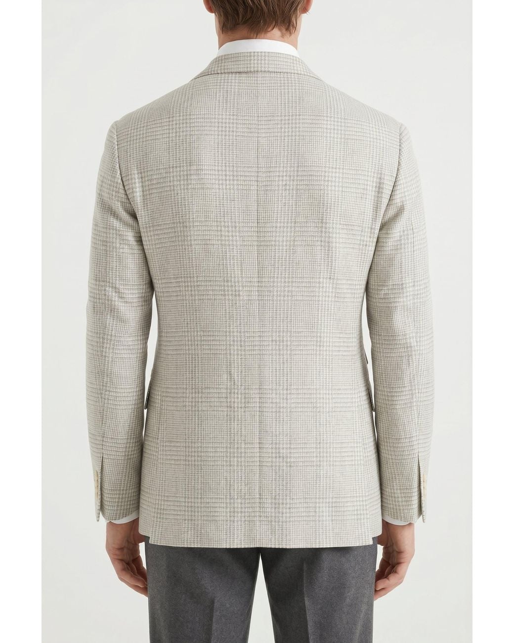 Brunello Cucinelli Gray Light Wool Silk Blazer for men