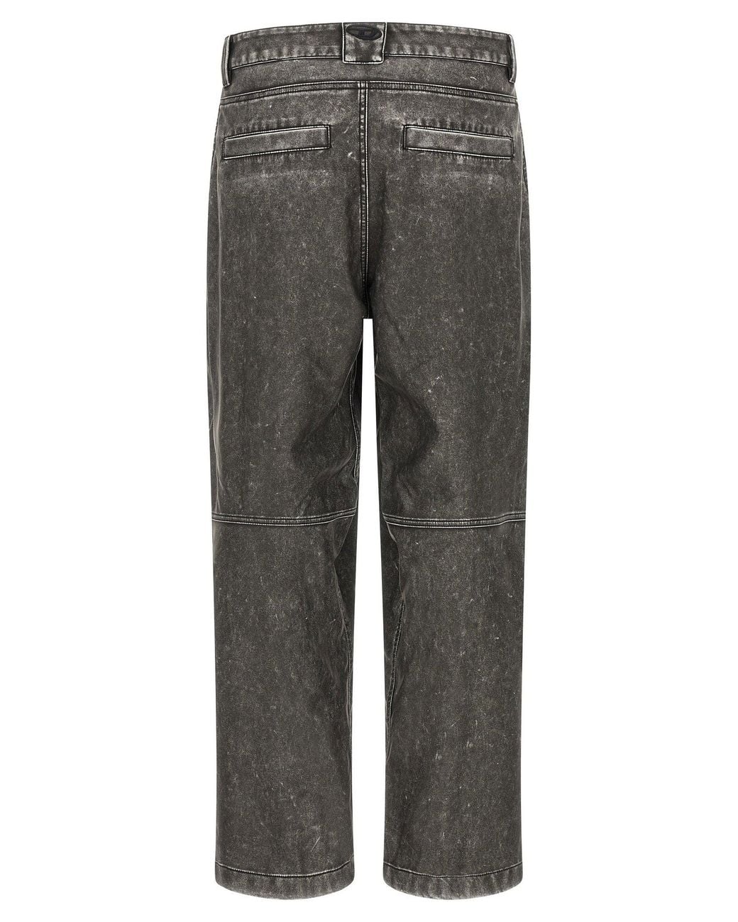 DIESEL Gray Distressed Double-Fabric Jeans for men