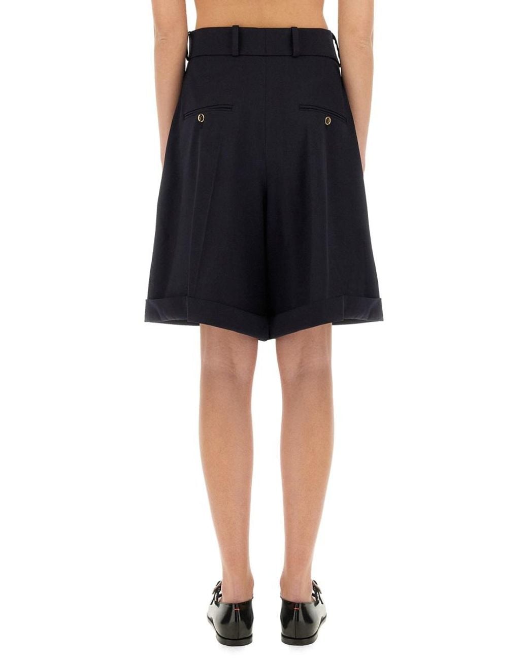 Patou Black Wool Bermuda Shorts Virgin
