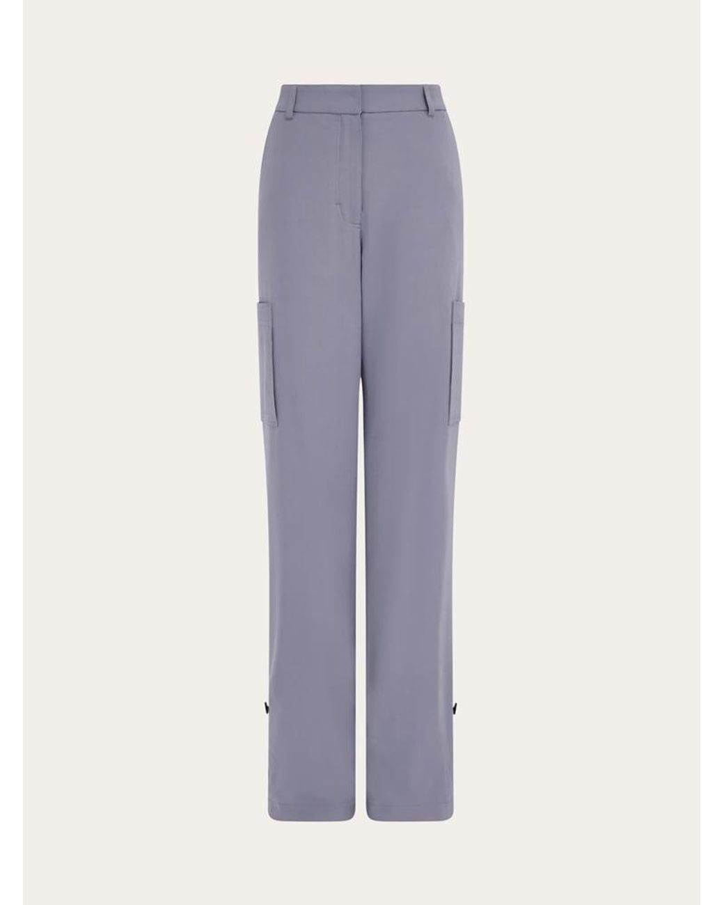 Ferragamo Gray Light Silk Trousers