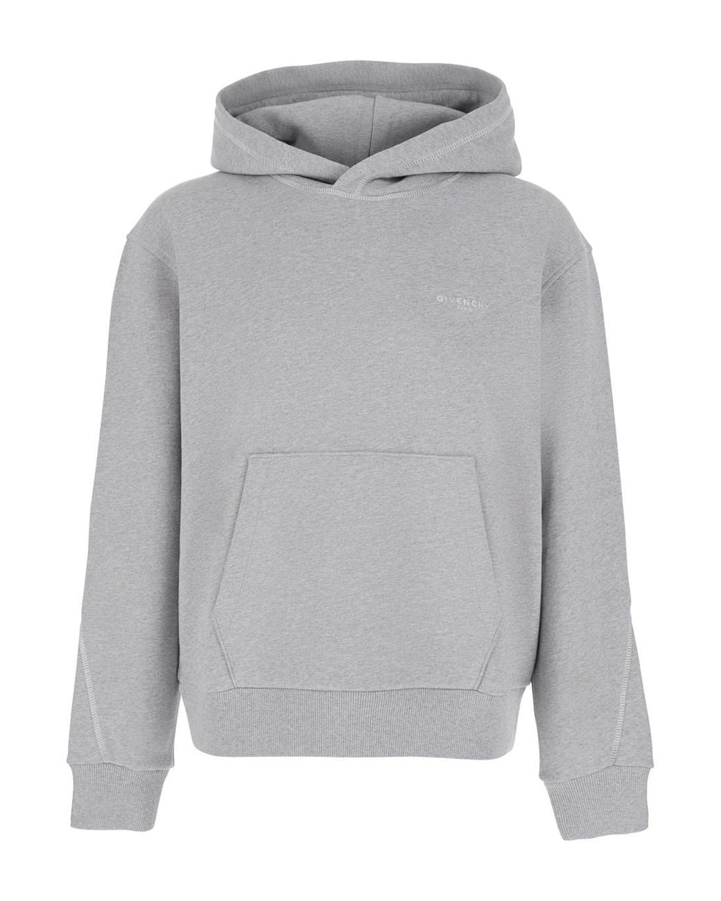 Givenchy Gray Relaxed Logo Hoodie for men