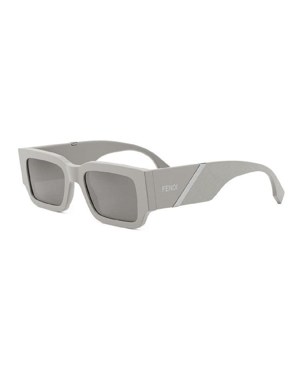 Fendi Gray Sunglasses Square Full Rim, Light Frame And Mirror Lens Fe40131I20C for men