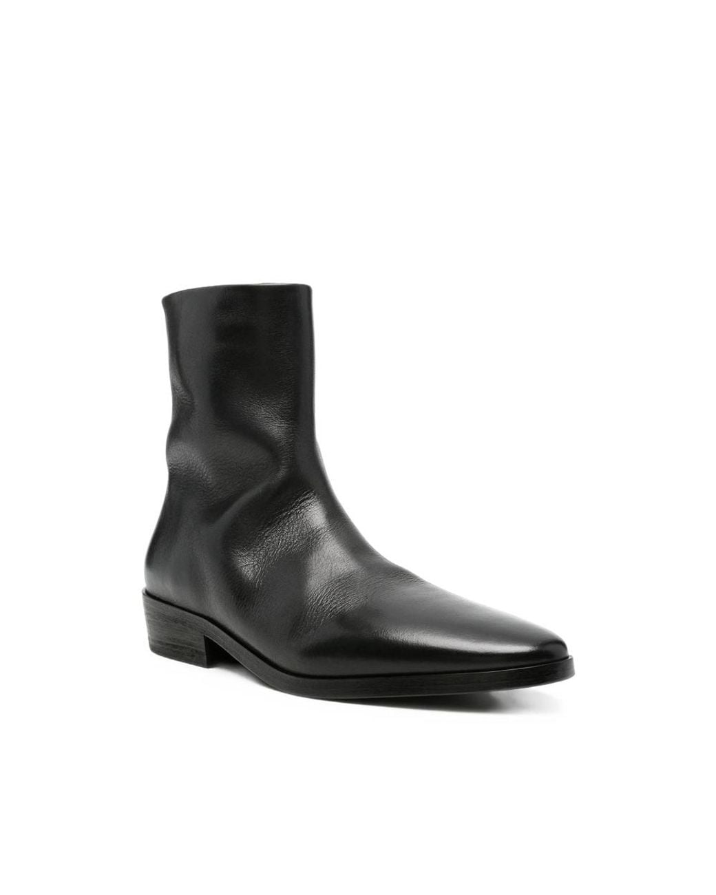 Marsèll Black Side-Zip Leather Ankle Boots for men
