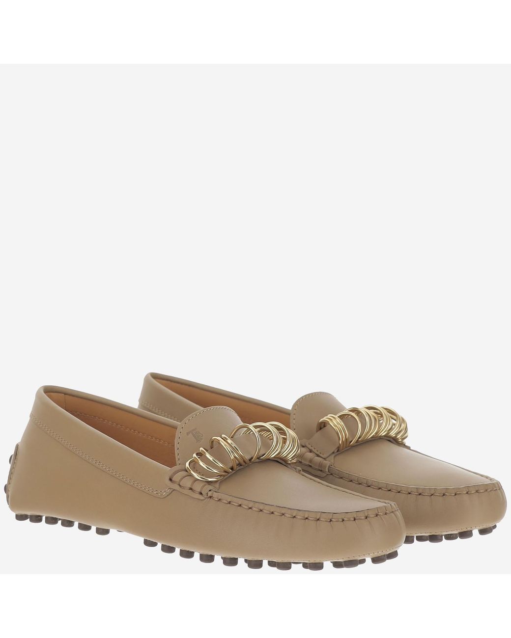 Tod's Natural Loafers Nappa Leather With Rings Calfskin