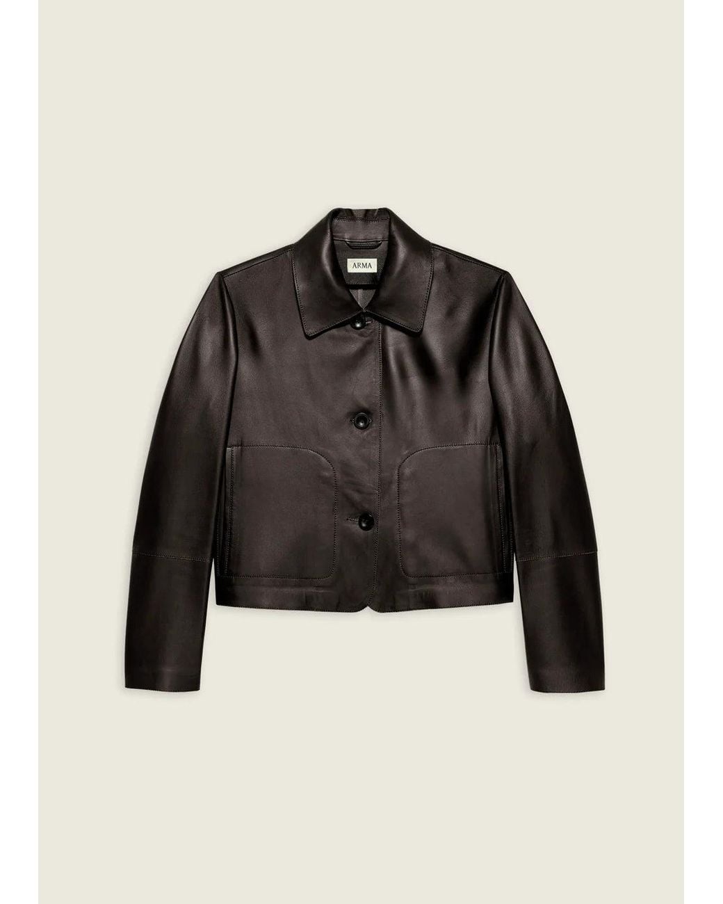 Arma Black Arma Crocodile-Embossed Leather Jacket