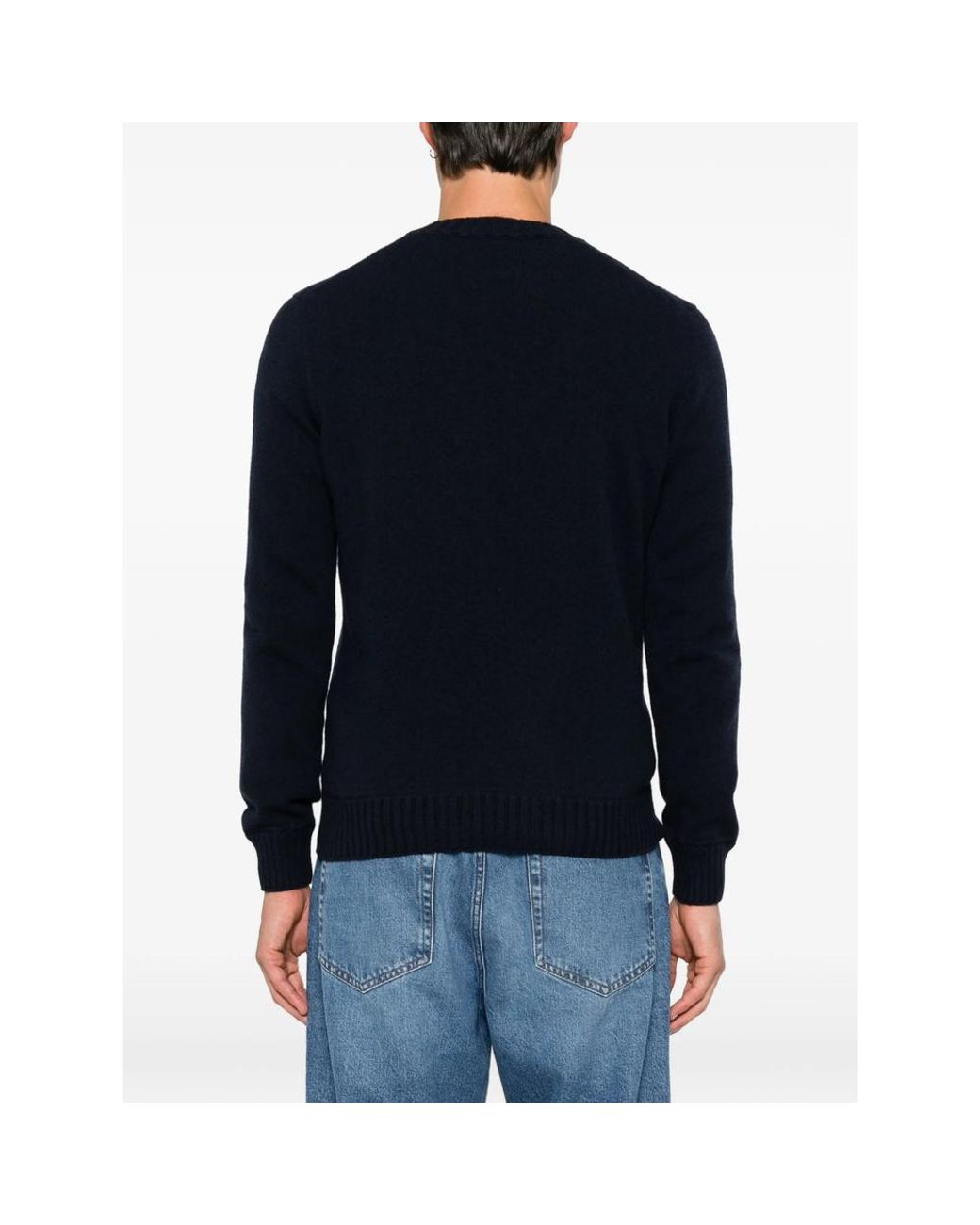 Magazzino Ricambi Black Crew-Neck Sweater for men