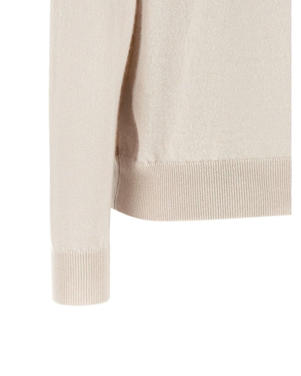 Ballantyne White Diamond Intarsia Cashmere Sweater