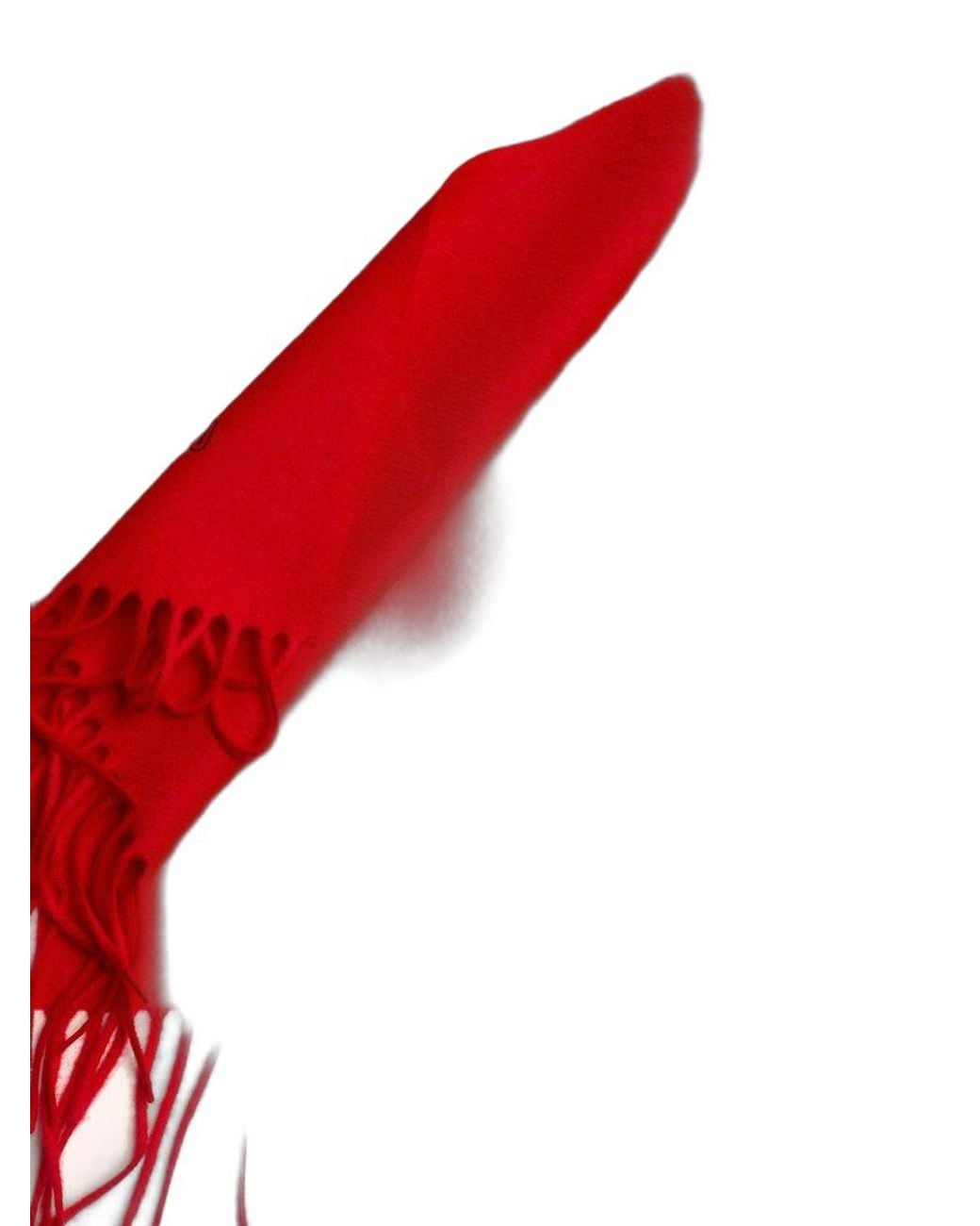 Moschino Red Scarf Lambswool Accessories