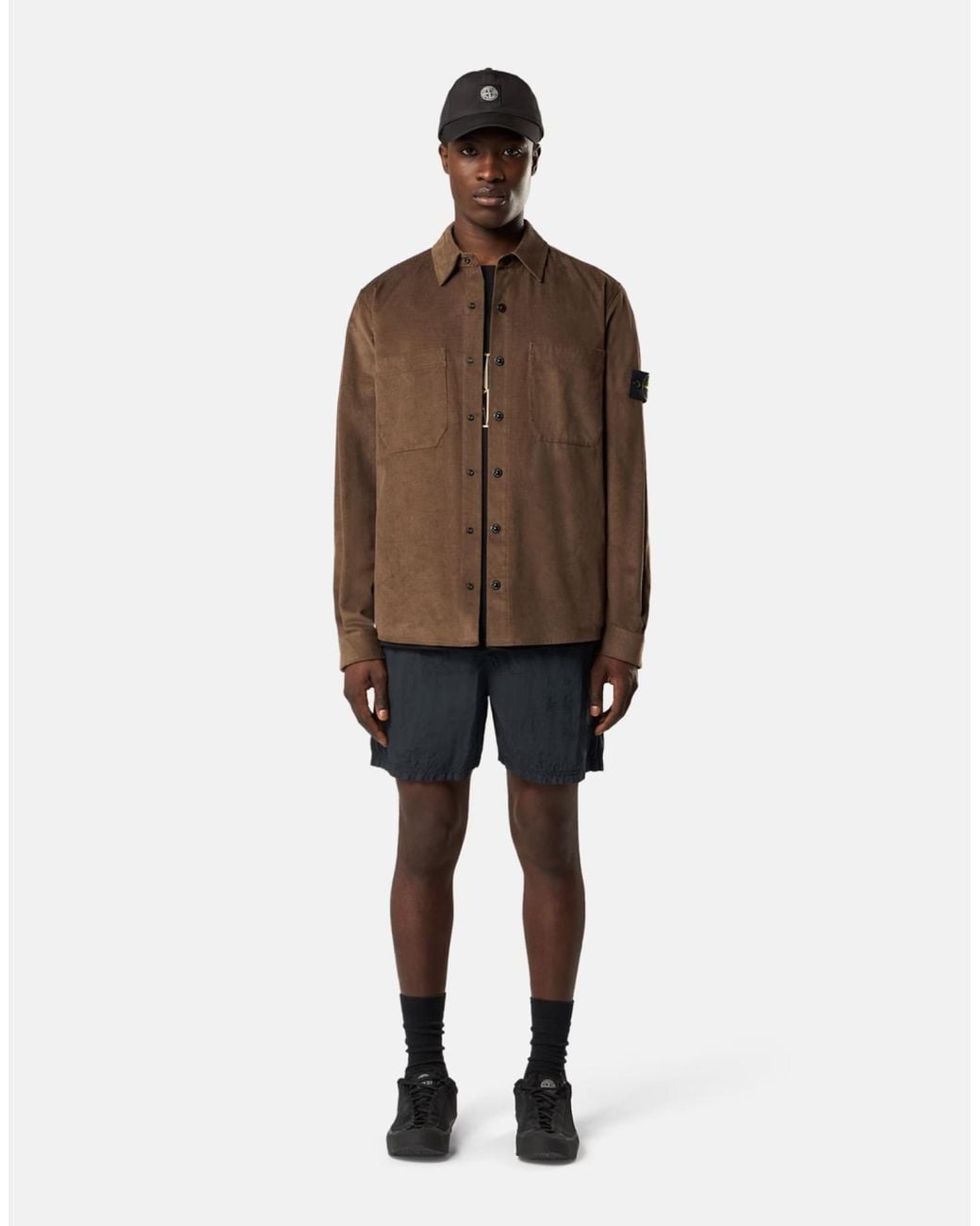Stone Island Brown Nylon Metal Logo Swim Shorts Clothing Beachwear for men