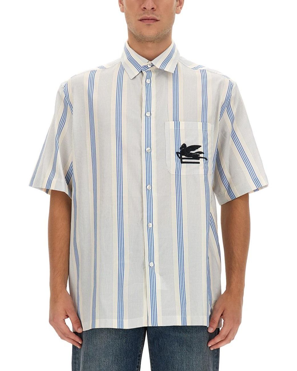Etro White Shirt With Logo Cotton for men
