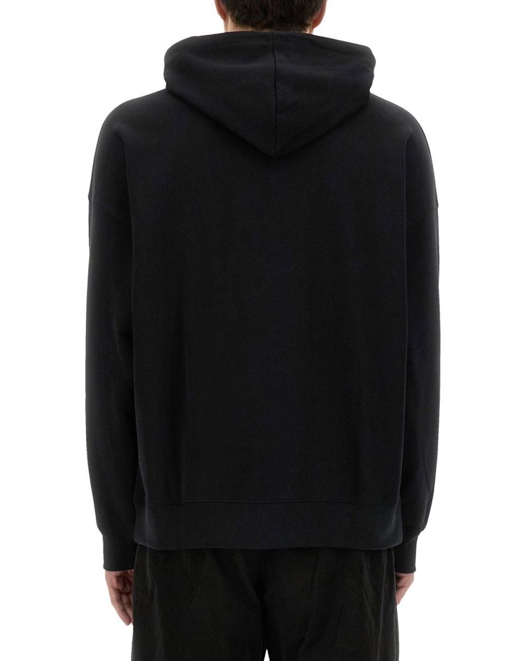 MSGM Black Msgm Cotton Hoodie Sweatshirt for men