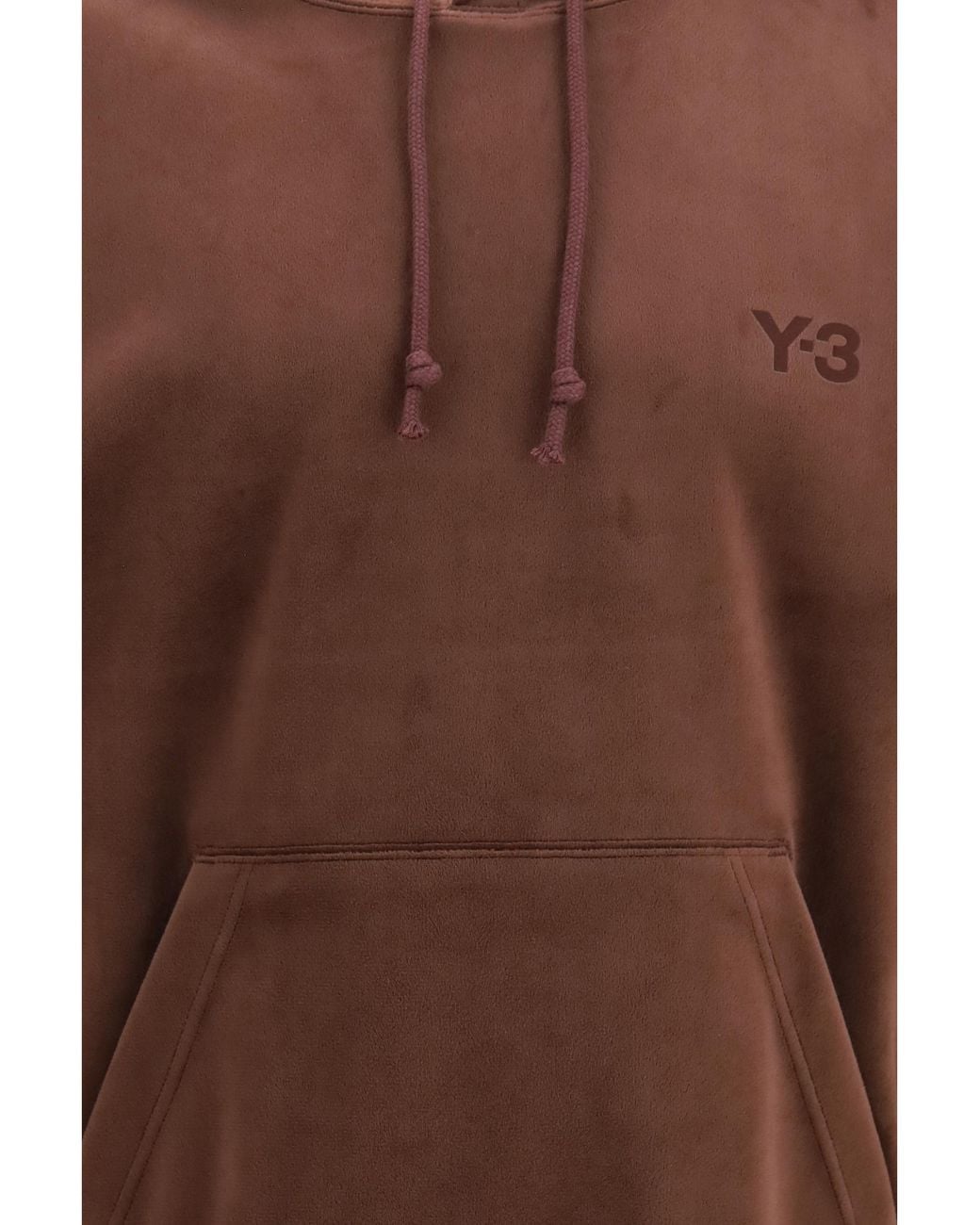 Y-3 Brown Corduroy Hooded Sweatshirt Recycled Polyester; Elastane Sweater for men