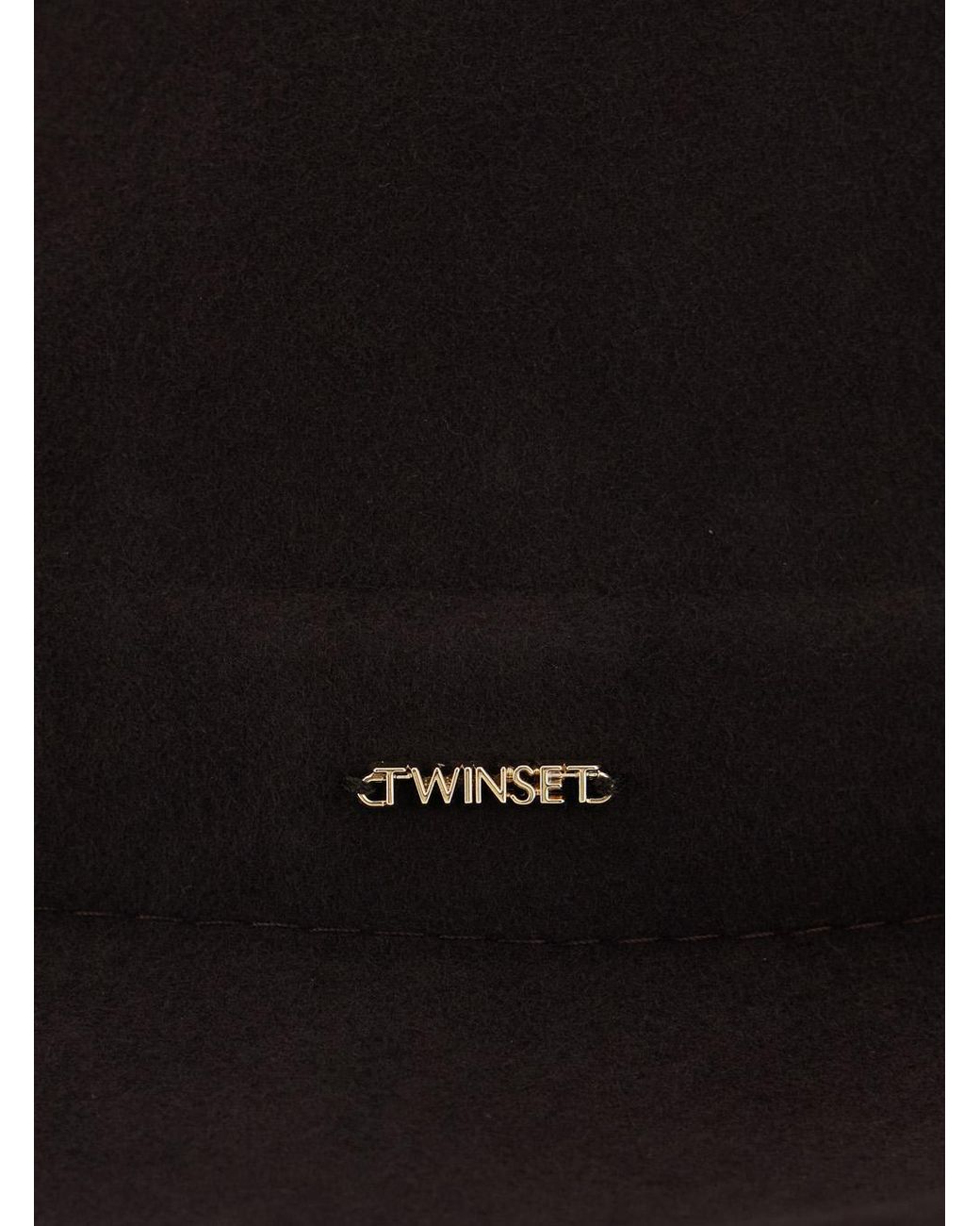 Twinset Black Twinset 262Ta4450 Wool With Visor And Pompon Winter Hat