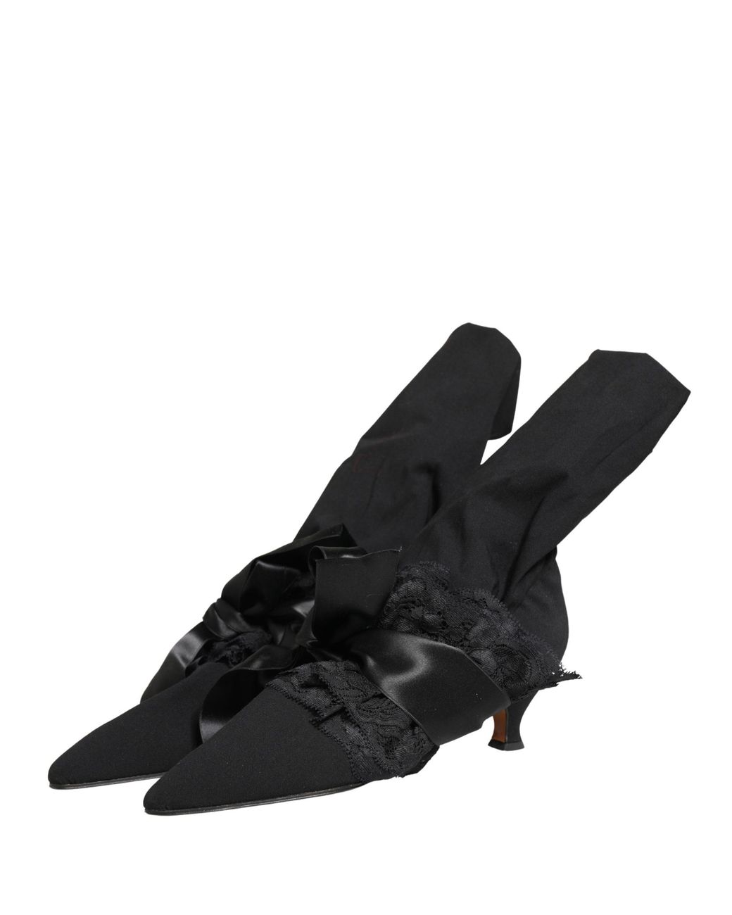 Dolce & Gabbana Black Suede Mid Calf Boots Shoes