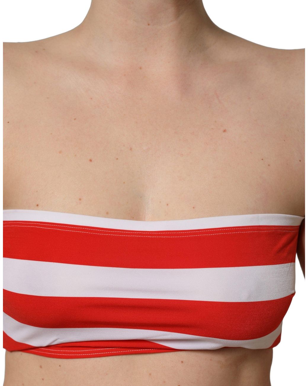 Dolce & Gabbana Red Dolce & Gabbana Striped Ribbed Tank Top