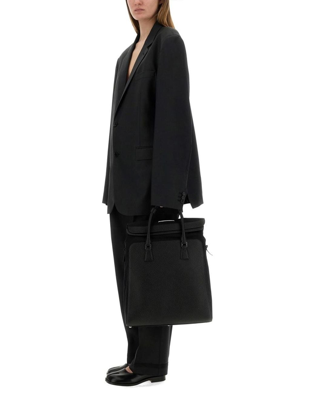 Maison Margiela Black Maison Margiela Wool And Mohair Wide-Leg Trousers