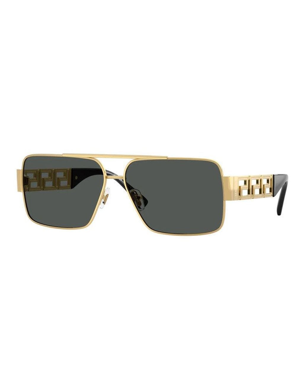 Versace Black Sunglasses Rectangle Full Rim, Frame And Dark Lens Ve22901002/87