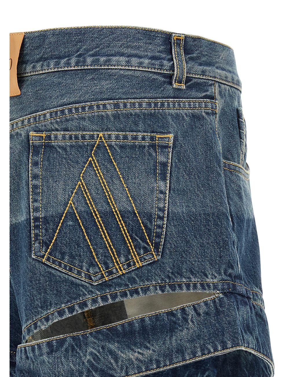 The Attico Blue Cut-Out Shorts