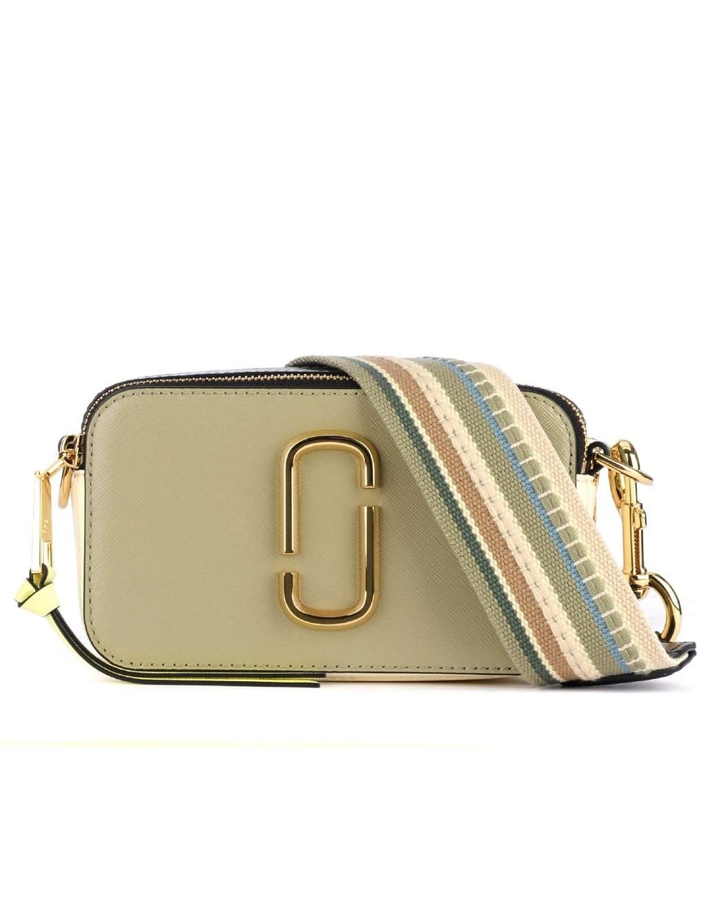 Marc Jacobs Green And Beige Small Snapshot Camera Bag