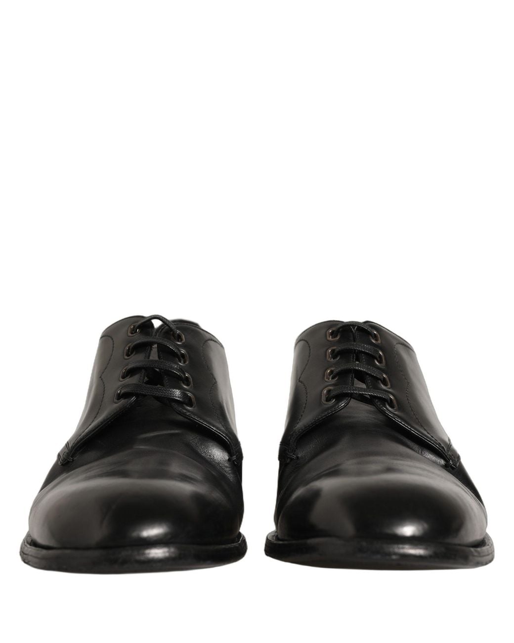 Dolce & Gabbana Black Calfskin Leather Derby Dress Shoes Calf for men