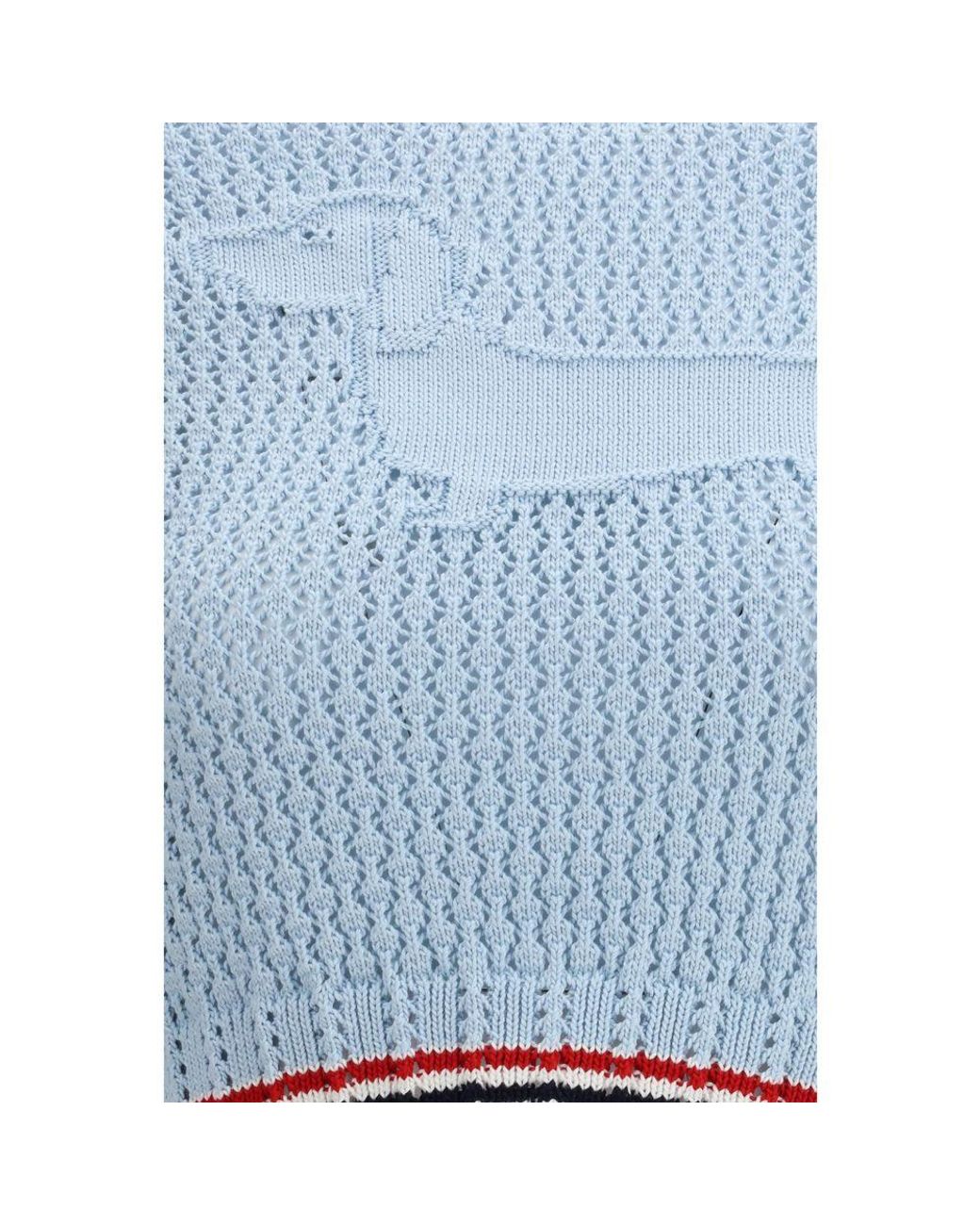 Thom Browne Blue Cotton T-Shirt