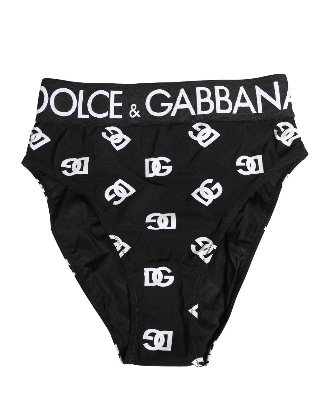Dolce & Gabbana Black Logo Waistband Midi Brief Underwear And Elastane Nylon Clothing