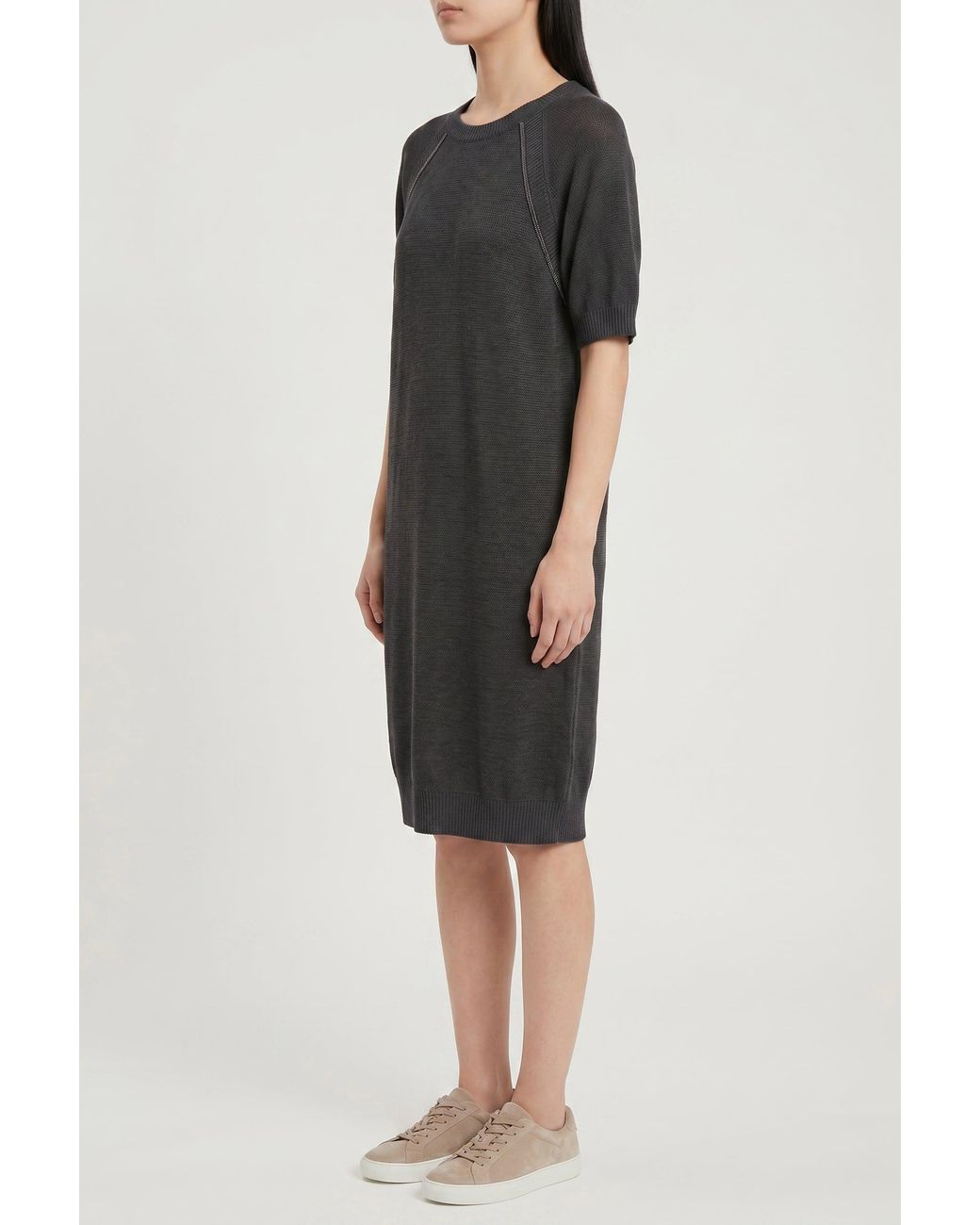 Brunello Cucinelli Black Relaxed Cotton Dress