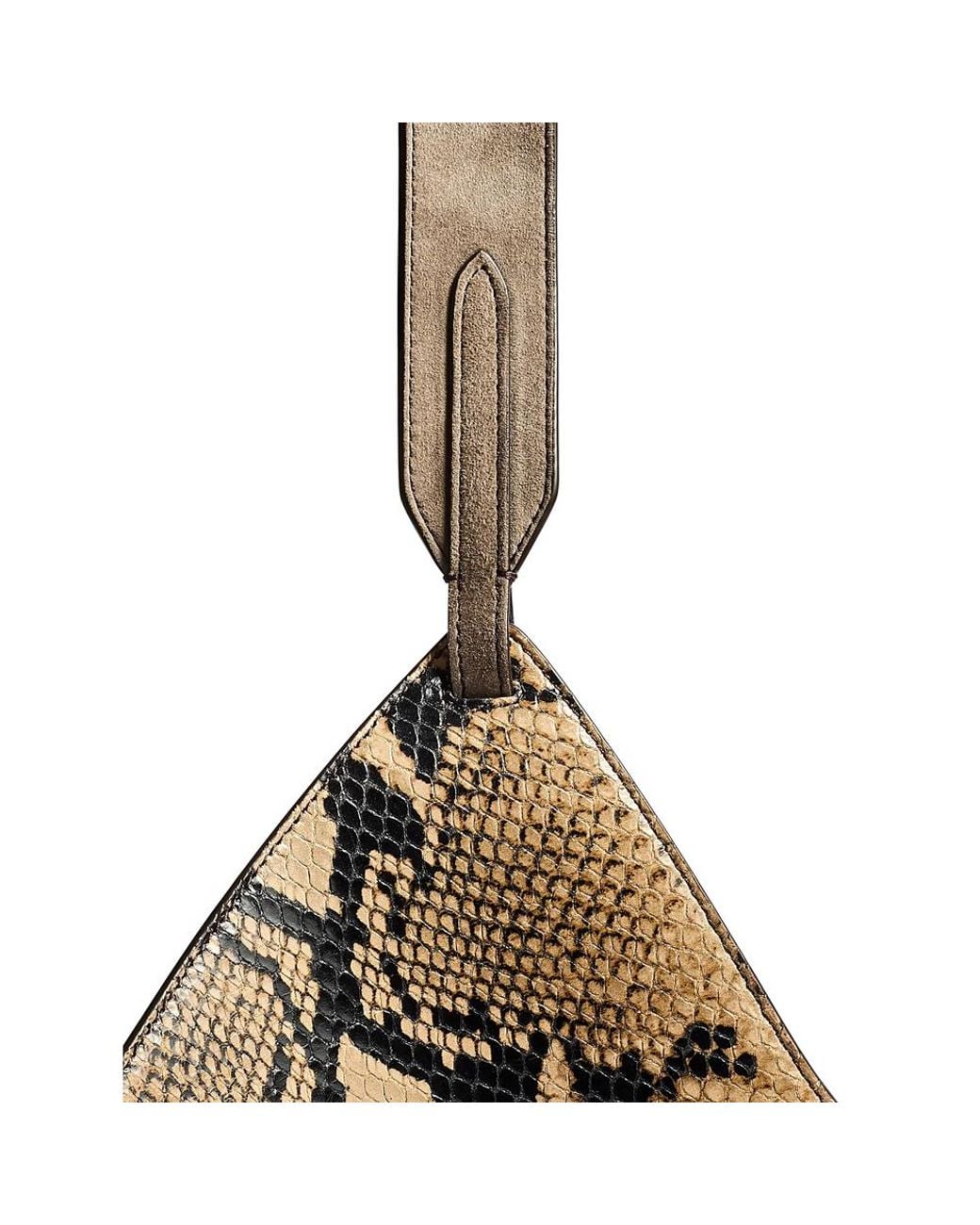 Khaite Brown Mini Bag Elena Python-Embossed Leather Calfskin